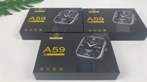 สมาร์ทวอทช์ A59เครื่องติดตามฟิตเนสพร้อมเครื่องวัดอัตราการเต้นของหัวใจการติดตามการนอนหลับสมาร์ทวอทช์หน้าจอสัมผัส2.01นิ้วสำหรับ Android IOS