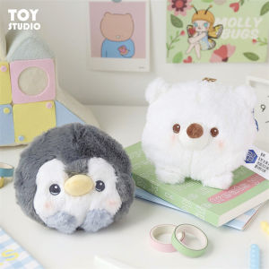 Japanese Cartoon Polar Bear Penguin Coin Purse Retractable Card Holder Cute Marine Small Animal Stuffed Doll Bag