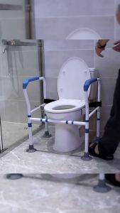 Toilet Safety Rail Adjustable Toilet Safety Frame for Elderly Handrail Assist Grab bar Handle with Large Suction Pad