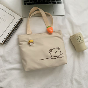 Cute Japanese Style Small Handbag Womens Summer Tote Bag Student Outdoor Lunch Box Bag Handbag Office Cotton Bag