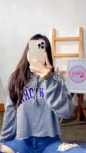 NEW YORK Croope Hoodie Oversize untuk santai SWEATER CROOPE HOODIE Wanita Fleece (LD 110 P 48)