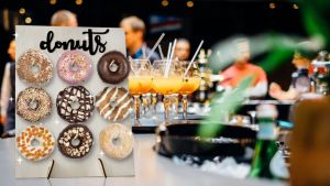 Donut Rack Wooden Display Stand for Party Wedding Event Brunch and Birthday Use Decorative Doughnut Stand