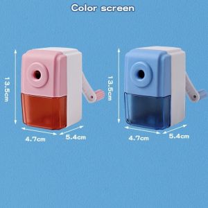 Cartoon Pencil Sharpener Manual Mechanical Pencil Sharpener Hand Crank Stand Rolling School Supplies