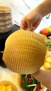 Kertas Air Fryer Baking Paper Alas Tahan Minyak Sekali Pakai 50pcs Kertas Alas Airfryer Anti Lengket Serbaguna