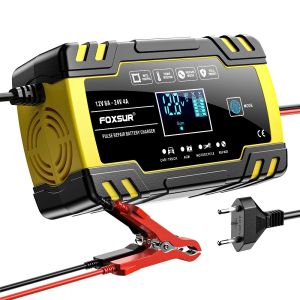 12V 24V AGM Xe Máy Ô Tô Xe Tải Sạc Pin Công Cụ Sửa Chữa Xe Thiết Bị Sạc 130W Kết Nối Có Dây