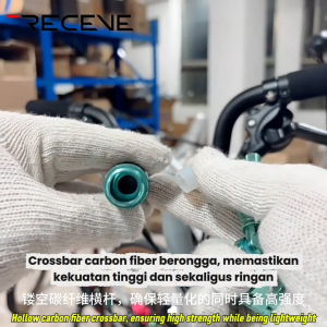 RECEVE Al Carbon Cross Bar Teleskopik untuk Tempat Barfly / Holder di stang Swallow / Tanduk Sepeda Lipat Folding bike - Handlebar Brace Bridge Extender Swallow-shaped Handlebar Holder