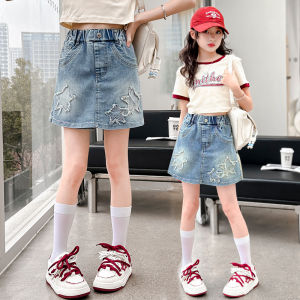Girls Denim Shorts Spring Summer New Style Fashionable Thin Version Versatile Kids Skort Korean Style Childrens Clothing