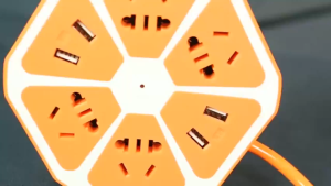 Ổ cắm điện usb đa năng lục giác hình quả cam xanh Ổ cắm điện hình lục giác có khe cắm USB