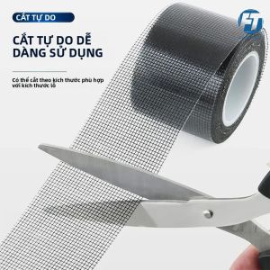 Miếng Dán Cửa Sổ Chống Thấm Nước Màu Đen 16.5FT Băng Dính Chắc Chắn Rèm Cửa Chống Muỗi Lưới Vá Sửa Chữa Màn Hình