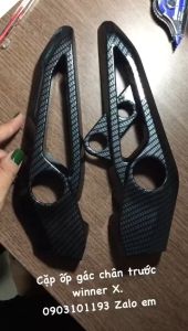 Cặp ốp gác chân trước màu Cacbon vân đậm xe Winner X Ver2 và Ver3