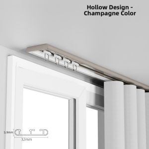 SHELIANKE | Ultra Thin Stealthy Curtain Track Top Mount For Inward Opening Windows Drill Free Silent
