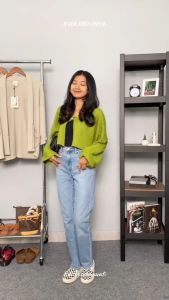 CLARISA CARDY / OUTER WANITA KOREAN STYLE / ATASANA WANITA / CROP TOP RAJUT TEBAL