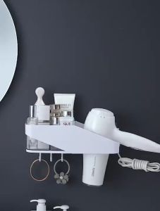 Hair Dryer Rack Hair Dryer Holder With Wall Mount Plastic Hair Dryer Storage DRYER HOLDER DRYER RAK DRYER RACK