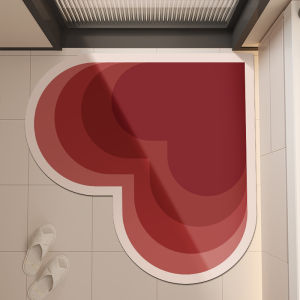 พื้นตู้น้ำสีแดง กาวดูดซับน้ำในห้องน้ำ สิ่งทอแบบป้องกันลื่น แห้งเร็ว พื้นประตูป้องกันการลื่นและตกหล่น ใช้ในครัวเรือน ยางธรรมชาติ