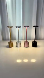 3 Colors Light Brightness Indoor Desk Light Type-C Rechargeable Touch Control Metal Desk Lamp