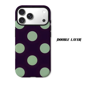 Dark Purple Dot Phone Case for iPhone 18 17 16 15 14 13 12 11 Air Pro Max Plus Double-layer Cover