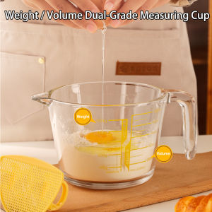 Glass Measuring Cup with Scale Built-in Filter Plate Mixing Cup Baked Egg Beating Bowl Kitchen Supplies for Bakery