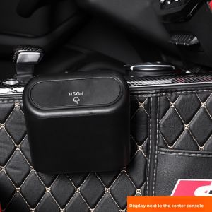 For Buick Encore 2012~2025 Car Trash Can Black Square Pressing Kit Organizer Case With Lid Leak-proof Mini Trash Can Accessories