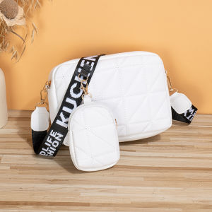 Ladies Casual Embroidered Triangle Shoulder Bag Small Square Camera Bag Mother-Child Style Fashionable Daily Accessory