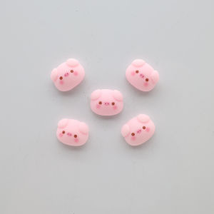 Pink Cartoon Animal Pig Head Refrigerator Magnet Resin Magnetics Back Scrapbook DIY Suitable for Offices Classrooms Handicraft