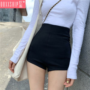 High Waist Slim Fit Short Pants Womens Casual Bottoms Black Elastic Female Pants Spring Summer Trendy Commute Korean Style
