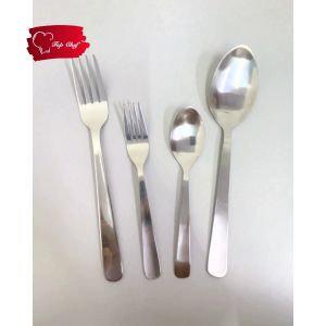 Top Chef 6 Pcs Stainless Steel Spoon Fork Teaspoon Cake Fork Desset Knife 838 Sudu Mukan Garpu Sudu Kek Garpu Kek Tebal & Berat