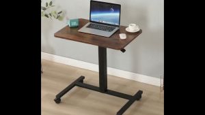 Height Adjustable Laptop Table 71cm - Easy to Assemble Wheeled Standing Desk with Adjustable Feature and Space-saving Design"