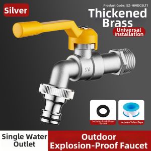Outdoor Anti-Freeze Faucet 1 Inlet 2 Outlets Copper