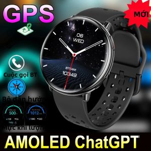 Đồng Hồ Thông Minh GPS Compass Dành Cho Nam Và Nữ Theo Dõi Thể Thao Ngoài Trời Màn Hình AMOLED 143  Màn Hình AMOLED Theo Dõi Nhịp Tim Có Khả Năng Gọi BT Với Các Tính Năng Đo Độ Cao Và Áp Kế