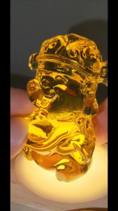 (SG Seller Ready Stocks) Glazed Glass (Liu Li) Yellow God of Wealth Height 5+cm  琉璃黄财神摆件 高度5+厘米