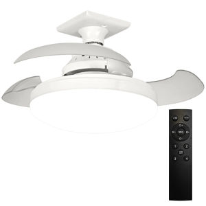 【New Arrival】 Ceiling Fans with Light Remote Control Bladeless LED Ceiling Fan Dimmable Chandelier Ceiling Fan for Bedroom Living Room