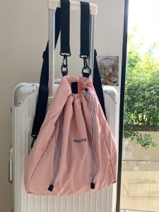 New 2025 Summer Outdoor Quick Dry Color Block Drawstring Backpack Lightweight Breathable Travel Bag for Commuting And Casual Use