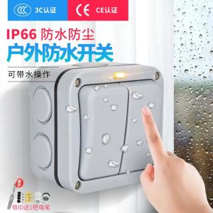 Outdoor Waterproof Industrial Power Switch Double Control Panel Weatherproof Single Double Throw 16A Button Surface Mount