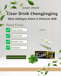 Green World Clear Drink | Obat Ambeyen Alami & Pelancar BAB | Minuman Herbal Wasir & Sembelit
