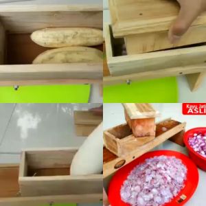 PEMOTONG BAWANG PENGIRIS BAWANG PENGIRIS KERIPIK PENGIRIS SERBAGUNA KAYU JATI