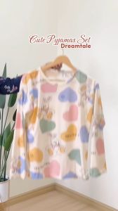 Dreamtale Baju Tidur Wanita Women Clothing Cute Design Long Sleeve Long Pants Pyjamas Set Sleepwear Nightwear WCO250