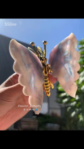 🦋Blue Fluorite Butterfly✨🦋蓝萤石蝴蝶✨akik fluorite rama-rama natural crafted batu cantik