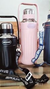 Bình giữ nhiệt có quai xách Brand giữ nhiệt 24h dung tích 1500ml và 1000ml có nắp làm cốc tiện lợi