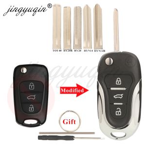 Modified Flip Remote Car Key Shell Case Fob For Hyundai Solaris Accent IX35 I20 I30 Kia Picanto Sportage K2 K5 Rio Sorento Soul