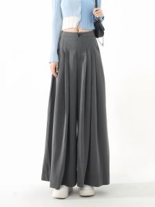 Fashionable High Waist Pleated Wide Leg Pants Womens Autumn Winter plus Size Design Sensation Casual Loose Slimming Trousers
