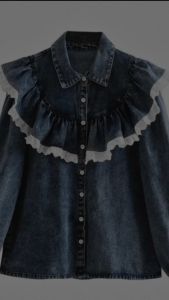 SENNA STORE DENIRA BLOUSE Baju Atasan Wanita Terbaru Kekinian 2023 bahan Jeans Tebal Nyaman Adem Dan Tidak Gerah Cocok Buat Acara Pesta/Bepergian Atasan Wanita Viral Simple Trendy Ootd Ala Korean Style