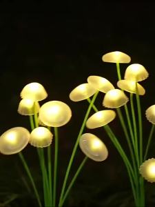 Outdoor Solar Mushroom Lights LED Garden Stake Lamp Waterproof Dual Mode Jellyfish Light for Lawn Pathway Yard Holiday Decor