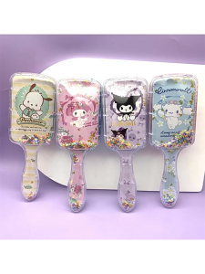 City Goods Sanrio Sequin Hair Brush Comb Kuromi My Melody Pochacco Cinnamoroll Air Cushion Cute Glitter