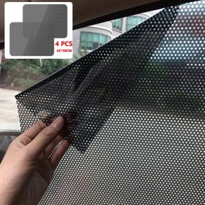 4PCS Car Side Window Blinds Sunshades Electrostatic Stickers Reusable Cuttable Summer Car Sunshades