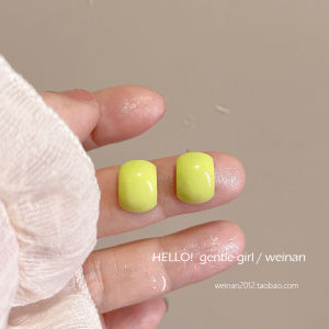 Summer Style Womens Fashion Earrings Candy Color Circle Small Hoops White Enhancing Compact Versatile Elegant Jewelry Accessories