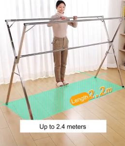 240cm Jemuran Baju Lipat Stainless Steel Portable/Jemuran Hanger /Jemuran Baju Lipat/ Jemuran Pakaian Outdoor / Indoor