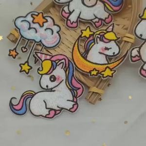 DUTRIEUX | Cute Rainbow Horse Self Adhesive Embroidery Patch Paste Stationery Booklet Decoration Clothing Backpack DIY Accessories