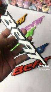 EMBLEM MOTOR BEAT VERSI LOKAL VARIASI HURUF TIMBUL 3D BAHAN FIBERGLASS