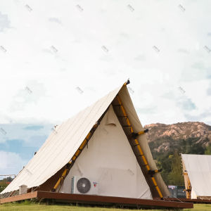 Outdoor Camping Triangle Wooden House Hotel Tent Portable Moving Tent Agritourism Dining Tent Courtyard Tent Waterproof PVC
