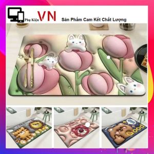 THẢM LAU CHÂN SILICON 5D CHỐNG TRƠN TRƯỢT SIÊU THẤM NHÀ TẮM  NHÀ BẾP 40x60CM - Thảm Chùi Chân Bali  Thấm Nước  Đế Cao Su
